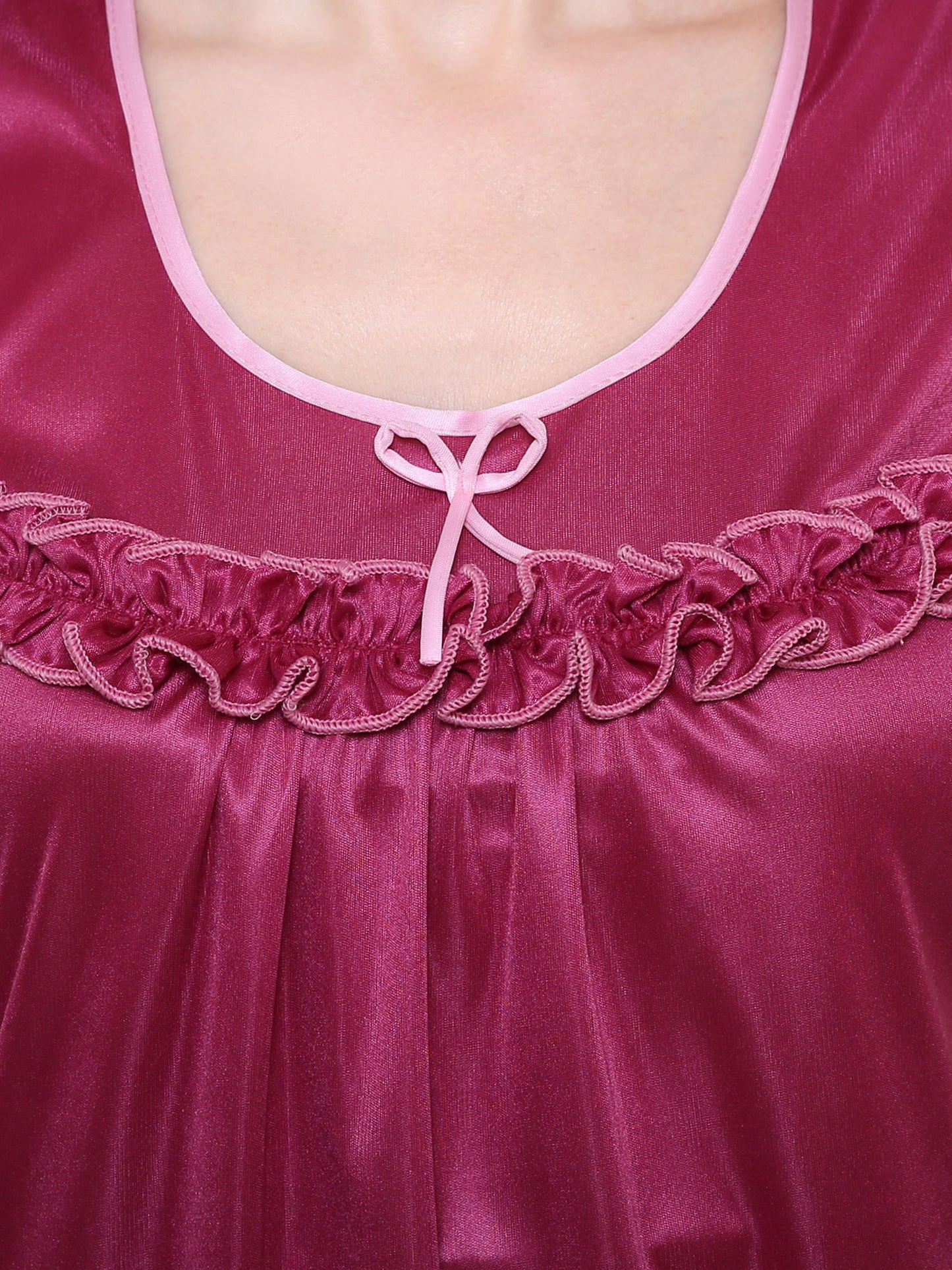 Plus Size Women Satin Wine Maxi Nightdress (Size XS-10XL) - | Buy Online from Klamotten
