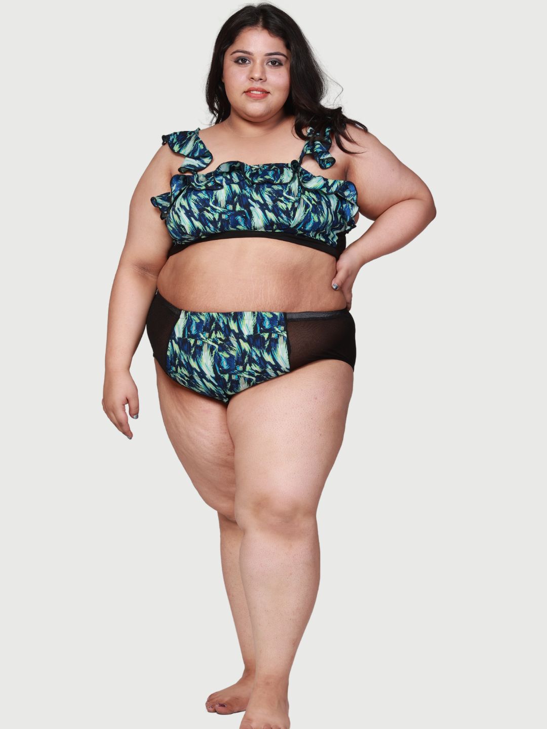 Plus Size Hot Three Piece Printed Bikini Set With Robe B56G0.T560.R3N - | Buy Online from Klamotten