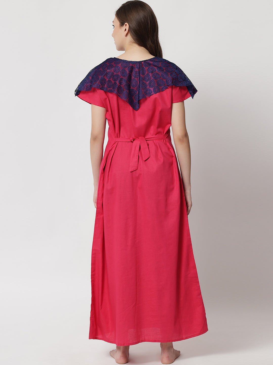 cotton-feeding-maternity-maxi-night-dress-with-zip - | Buy Online from Klamotten