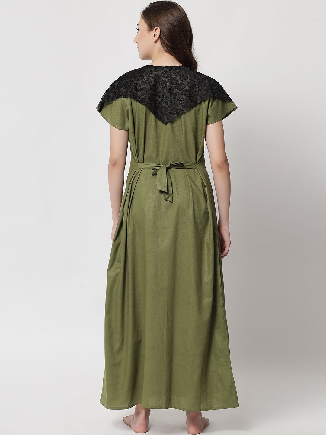 cotton-feeding-maternity-maxi-night-dress-with-zip - | Buy Online from Klamotten