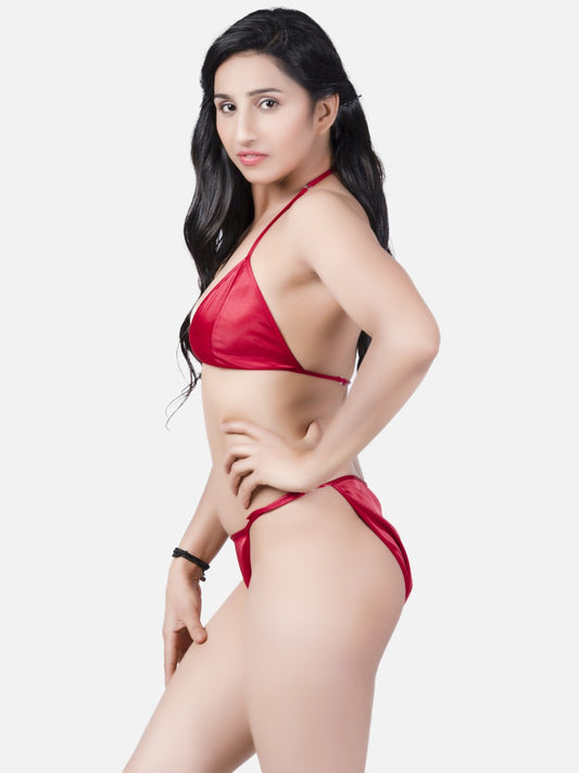 Women's Sexy Maroon Honeymoon Bikini Set
