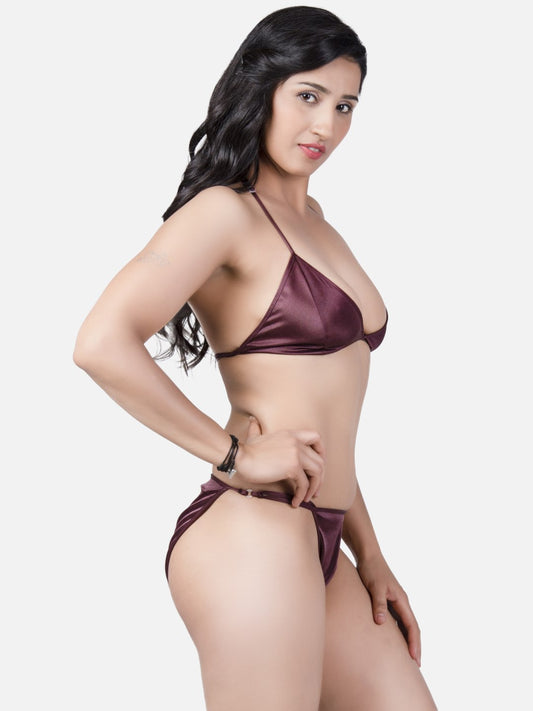 Women's Sexy Burgundy Blue Honeymoon Bikini Set