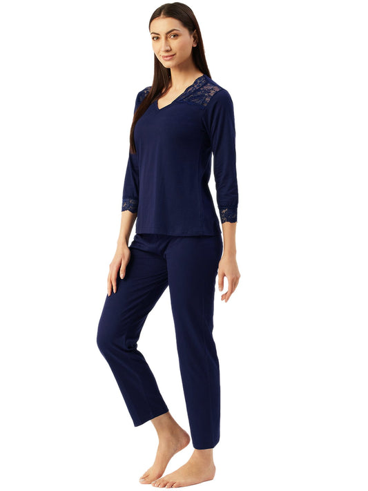 Klamotten Women's Solid 2 pc Cotton Coord Set N104N