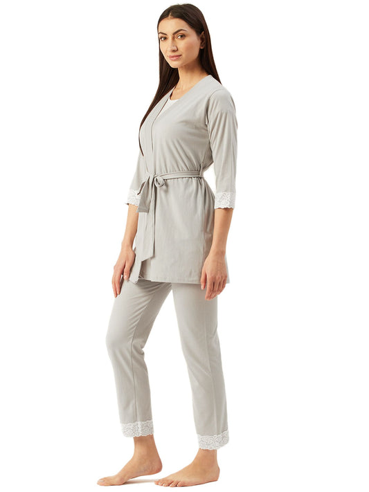 Klamotten Women's Solid 2 pc Cotton Coord Set N105Z