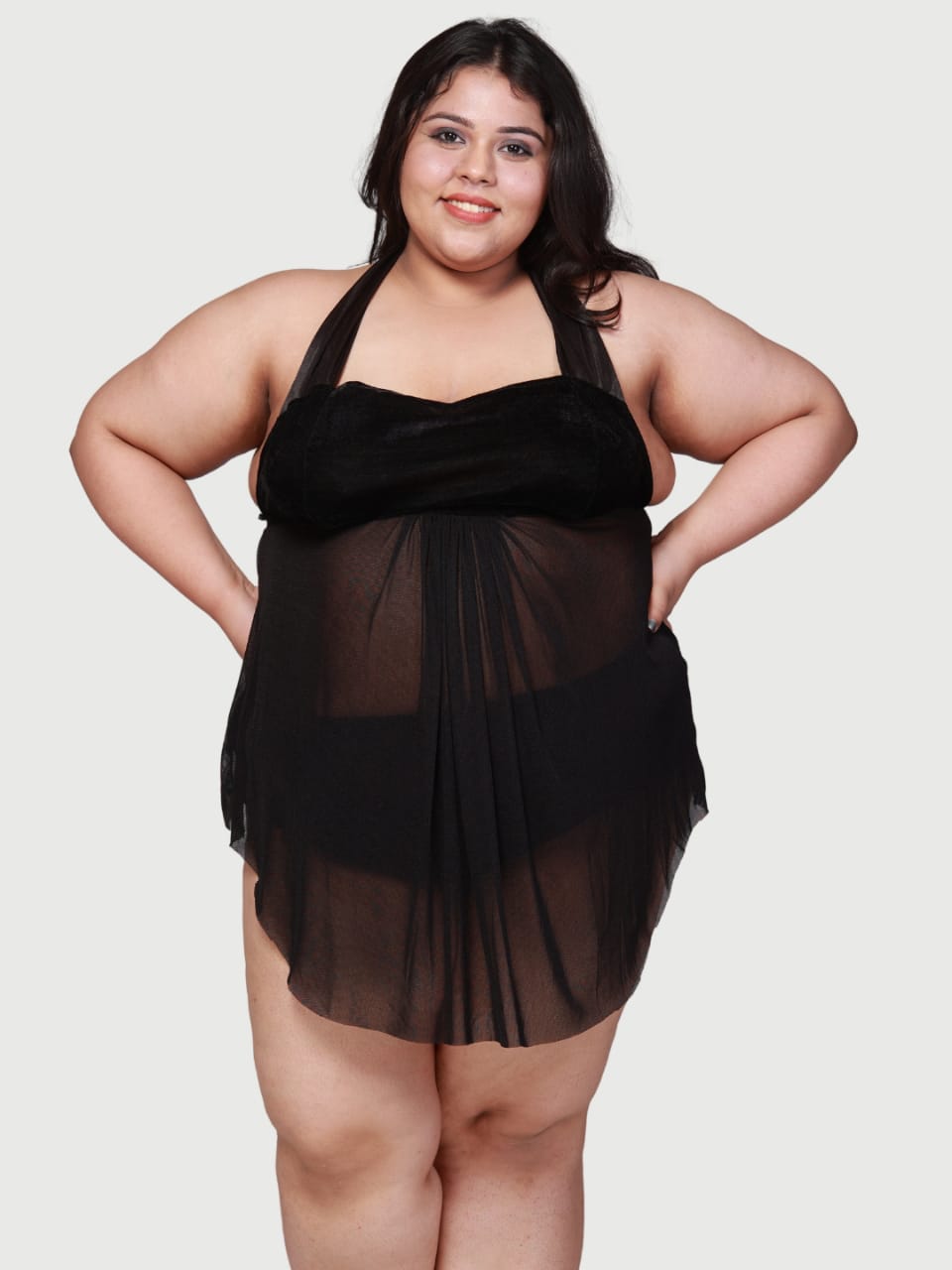 net robe and babydoll for plus size - | Buy Online from Klamotten
