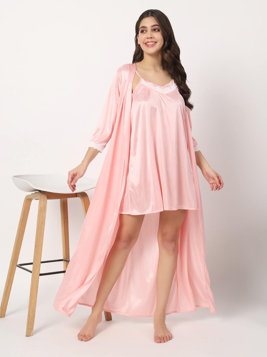 Wedding Night Honeymoon Dress Online Shopping Hot Two Piece Satin