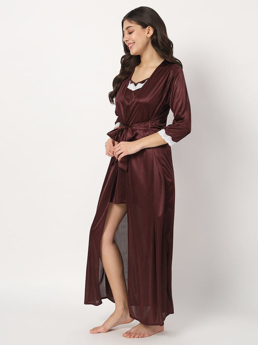 sexy robe and hot nighty set for honeymoon