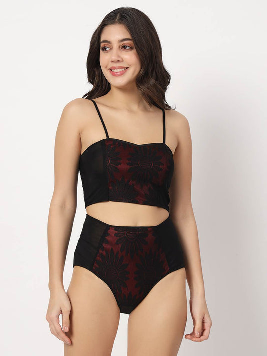 Solid Satin Robe & Bikini Set R6K.B67M.T67M