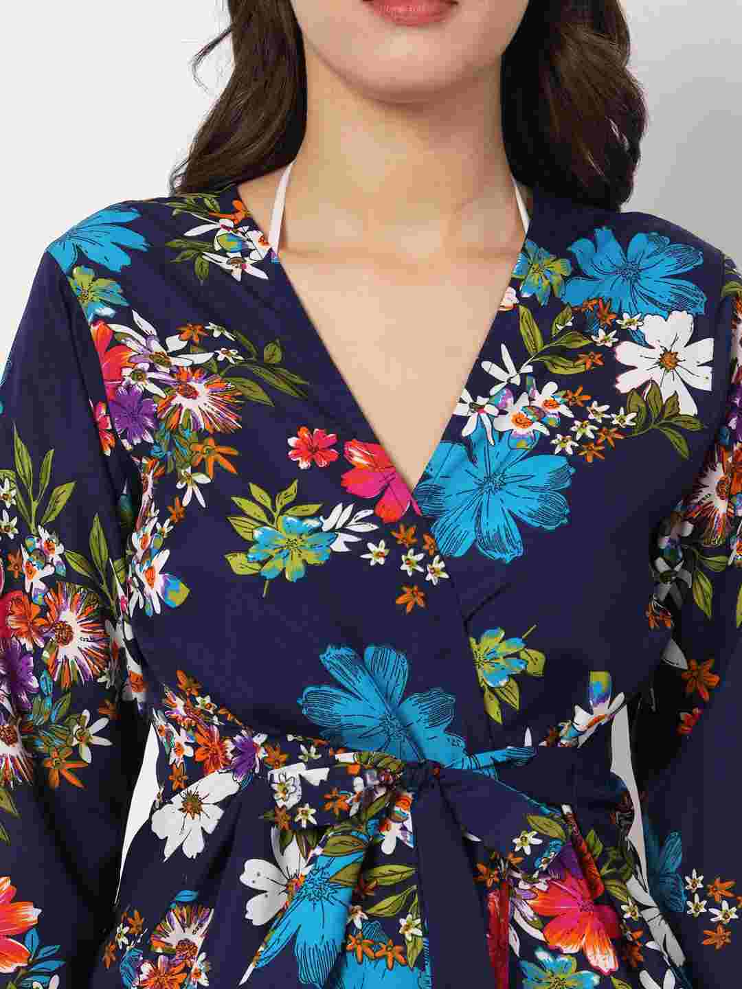 Printed Crepe Robe & Satin Bikini Set R6N0.B64A.T64A - | Buy Online from Klamotten