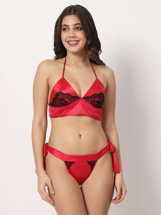 sexy satin bikini set and robe for honeymoon and valentine gitf for girlfriend wife boyfriend husband him her