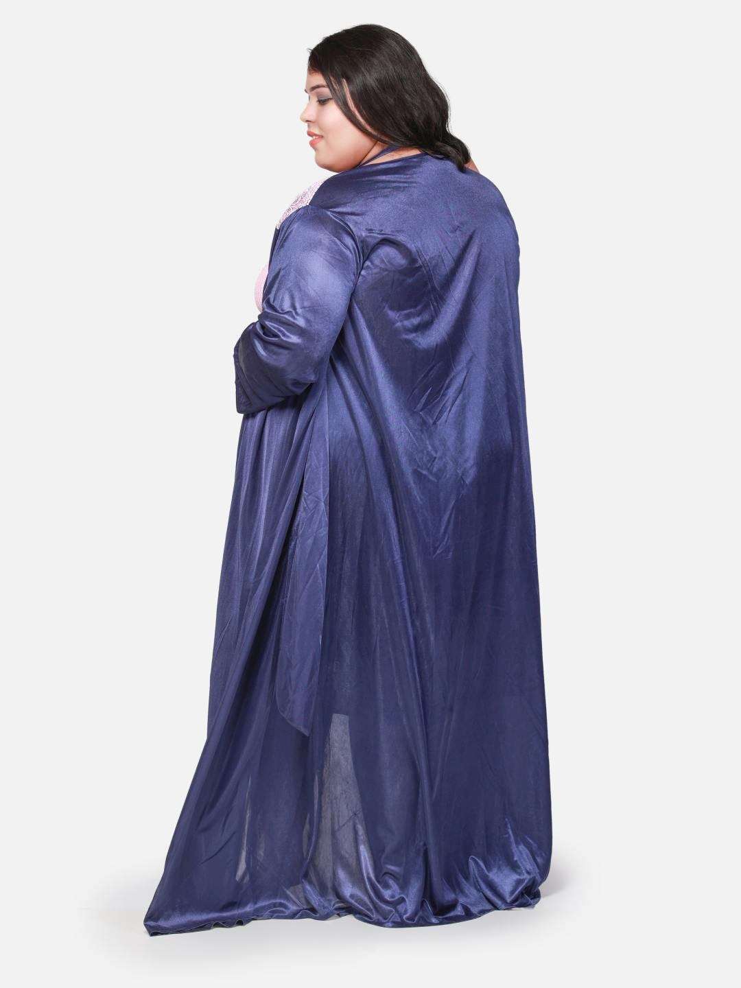 Plus Size Hot Two Piece Navy Babydoll Night Dress for Women 301N - | Buy Online from Klamotten