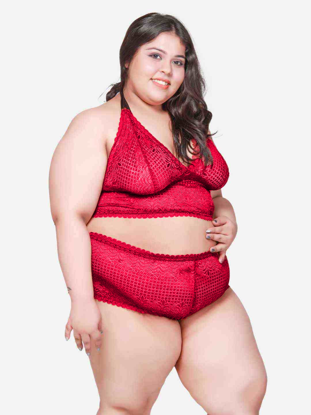 Plus Size Hot Two Piece Lace Bikini Set With BB18C