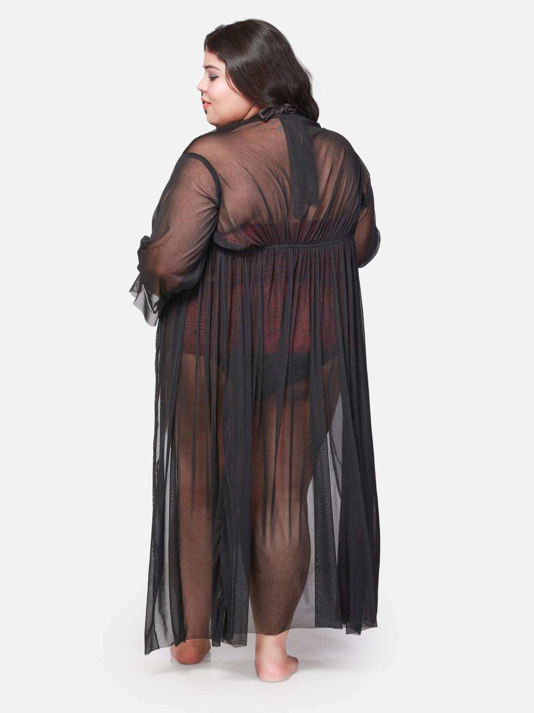 Plus Size Hot Three Piece Lace Bikini Set With Robe B18M.R3K - | Buy Online from Klamotten