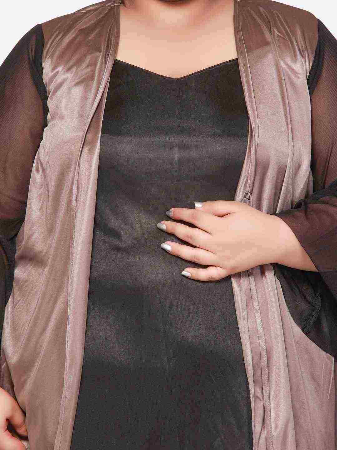 Plus Size Hot Two Piece Taupe Babydoll Night Dress for Women B53K.R4Bm - | Buy Online from Klamotten