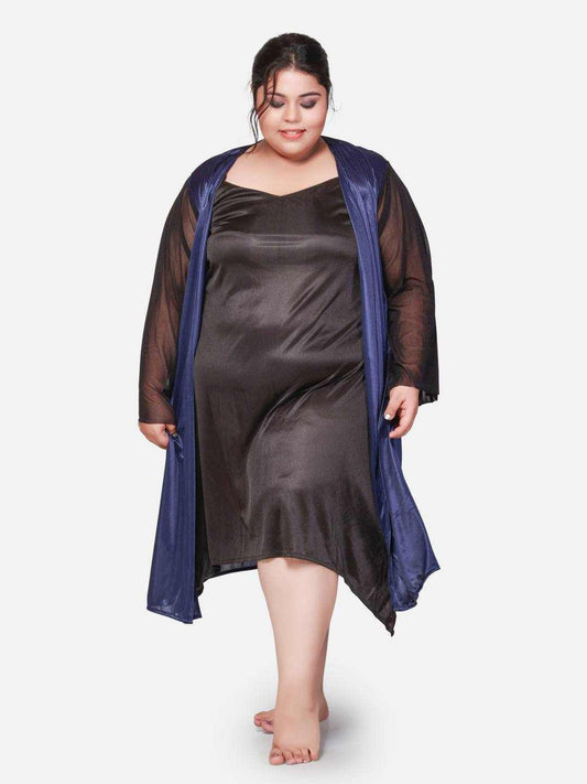 Hot Two Piece Navy Babydoll Night Dress for Women B53K.R4N