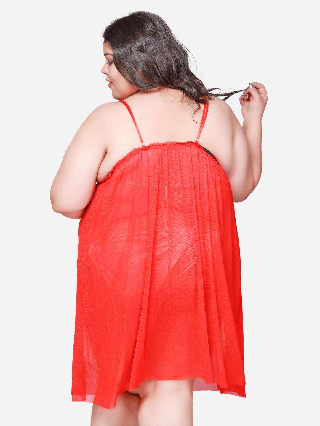 Plus Size Hot Three Piece Net Bikini Set With Robe B55Rd.R3Rd - | Buy Online from Klamotten