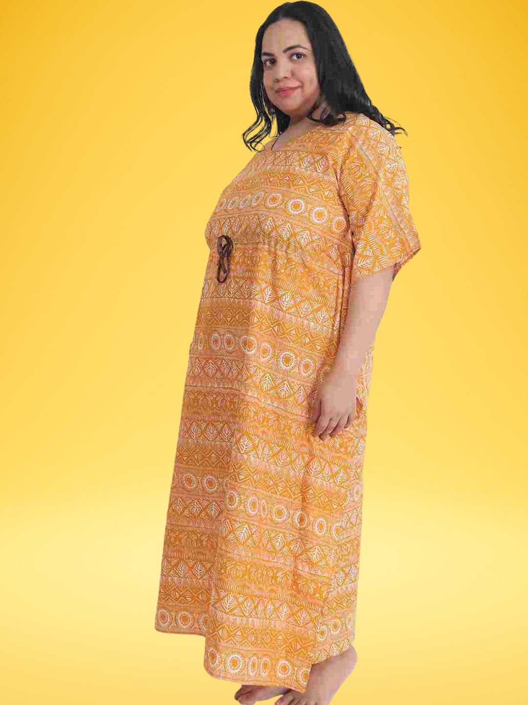 Printed Cotton Full Length Plus Size Kaftan L11Ym0 - | Buy Online from Klamotten