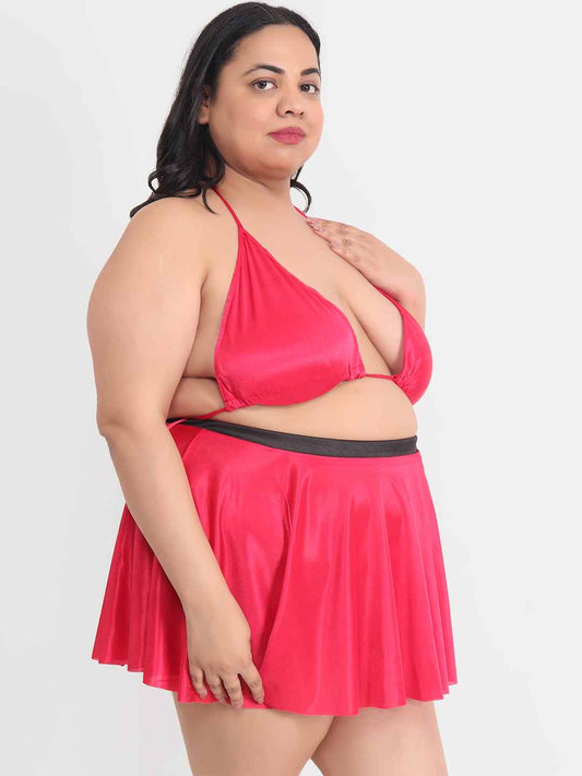 Plus Size Sexy 3 Piece Babydoll Bikini Dress for Honeymoon 202C