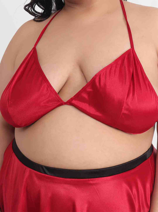 Plus Size Sexy 3 Piece Babydoll Bikini Dress for Honeymoon 203M