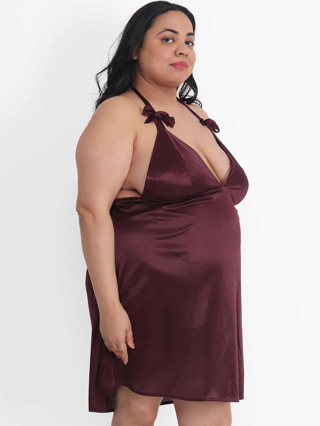 Plus Size Sexy Solid BurgundyHoneymoon Babydoll Dress BB41U - | Buy Online from Klamotten