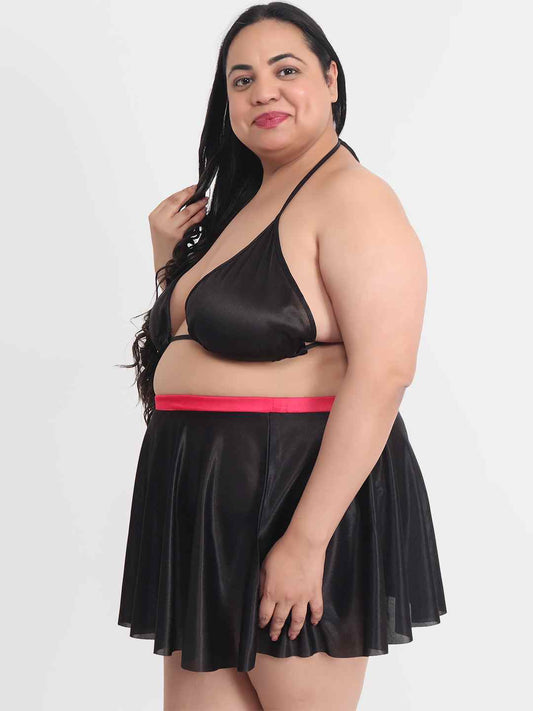 Plus Size Sexy 3 Piece Babydoll Bikini Dress for Honeymoon 202K