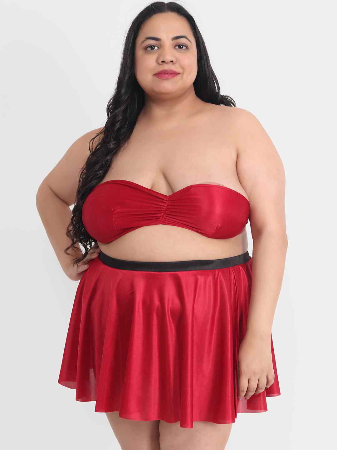 Plus Size Sexy 3 Piece Babydoll Bikini Dress for Honeymoon 201M