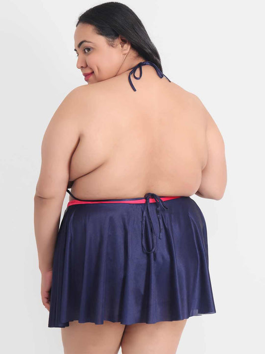 Plus Size Sexy 3 Piece Babydoll Bikini Dress for Honeymoon 202N