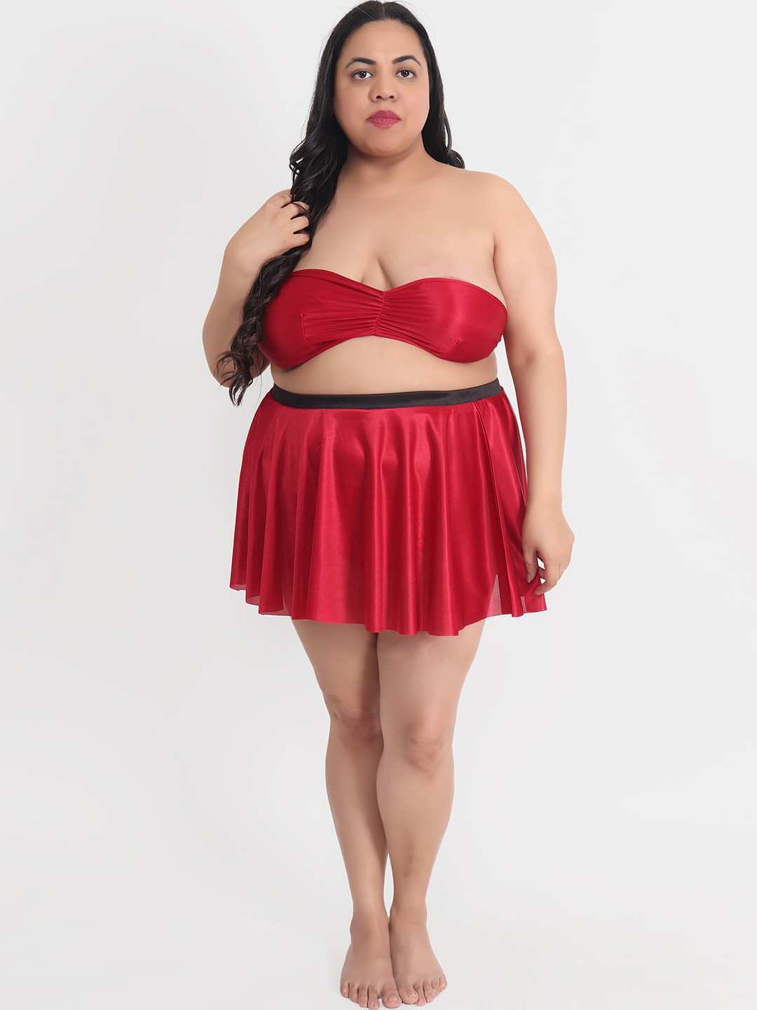 Plus Size Sexy 3 Piece Babydoll Bikini Dress for Honeymoon 201M