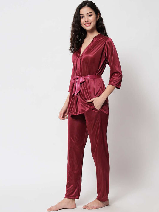 Klamotten Women's Solid Nightsuit N86W