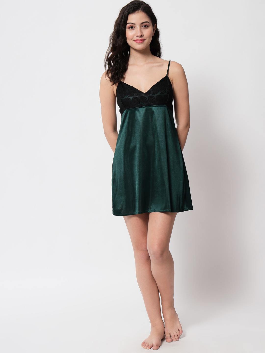 Hot Bridal Honeymoon Babydoll and Bikini Dress-Green-B40Gb - | Buy Online from Klamotten