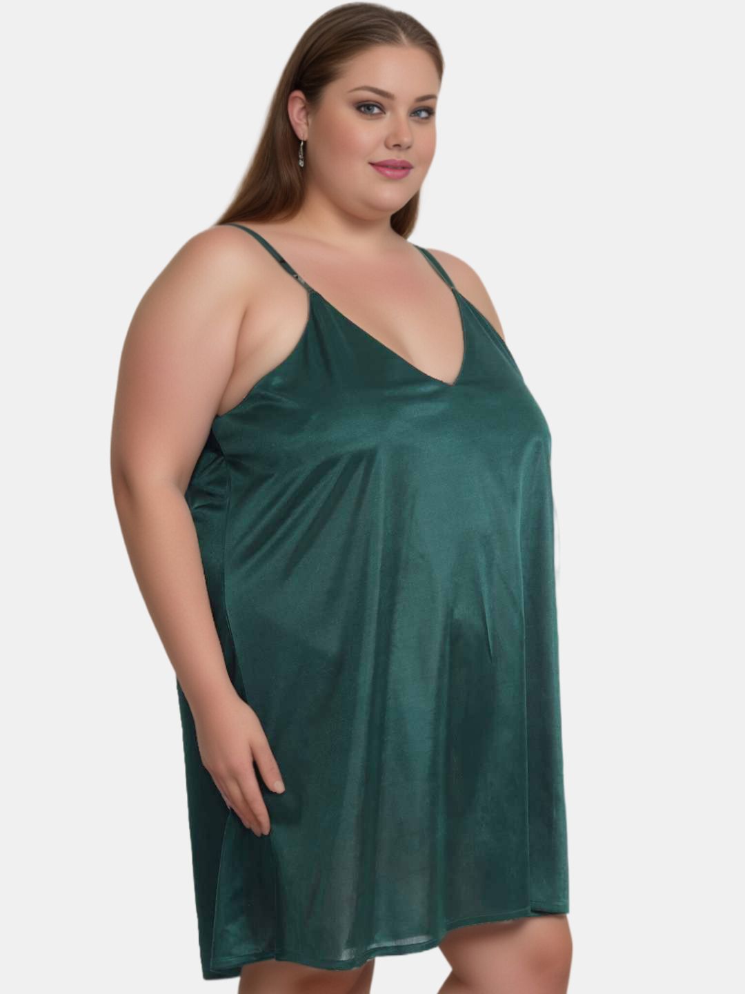 Honeymoon Dress Night Dress For Chubby Plus Size Sexy Solid Satin