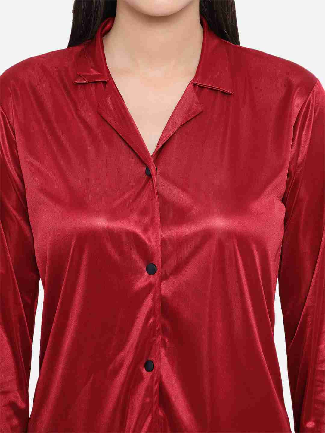 Klamotten Women's Solid Satin Nightsuit N72M - | Buy Online from Klamotten