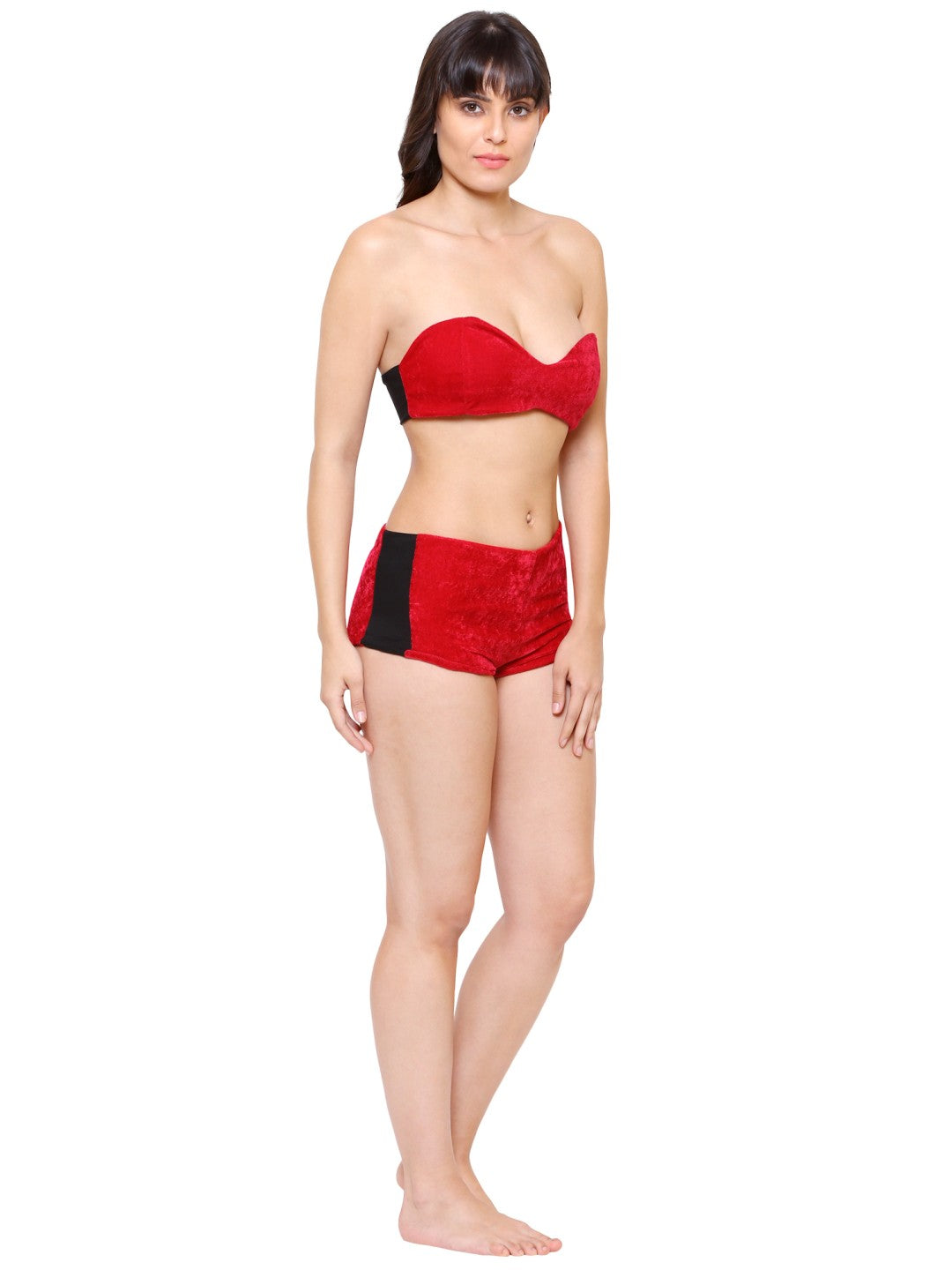Klamotten Women's Sensuous Cherry Red Babydoll with Robe- B16C - | Buy Online from Klamotten