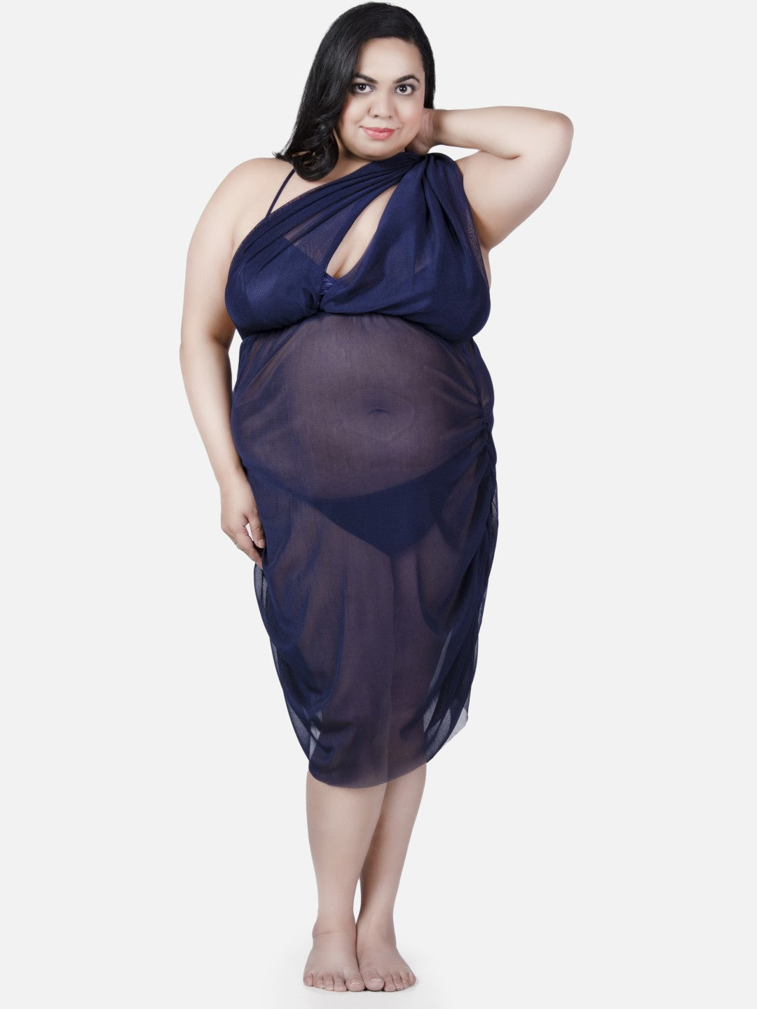 sexy-babydoll-honeymoon-black-net-transparent-night-dress-for-women-k11n - | Buy Online from Klamotten