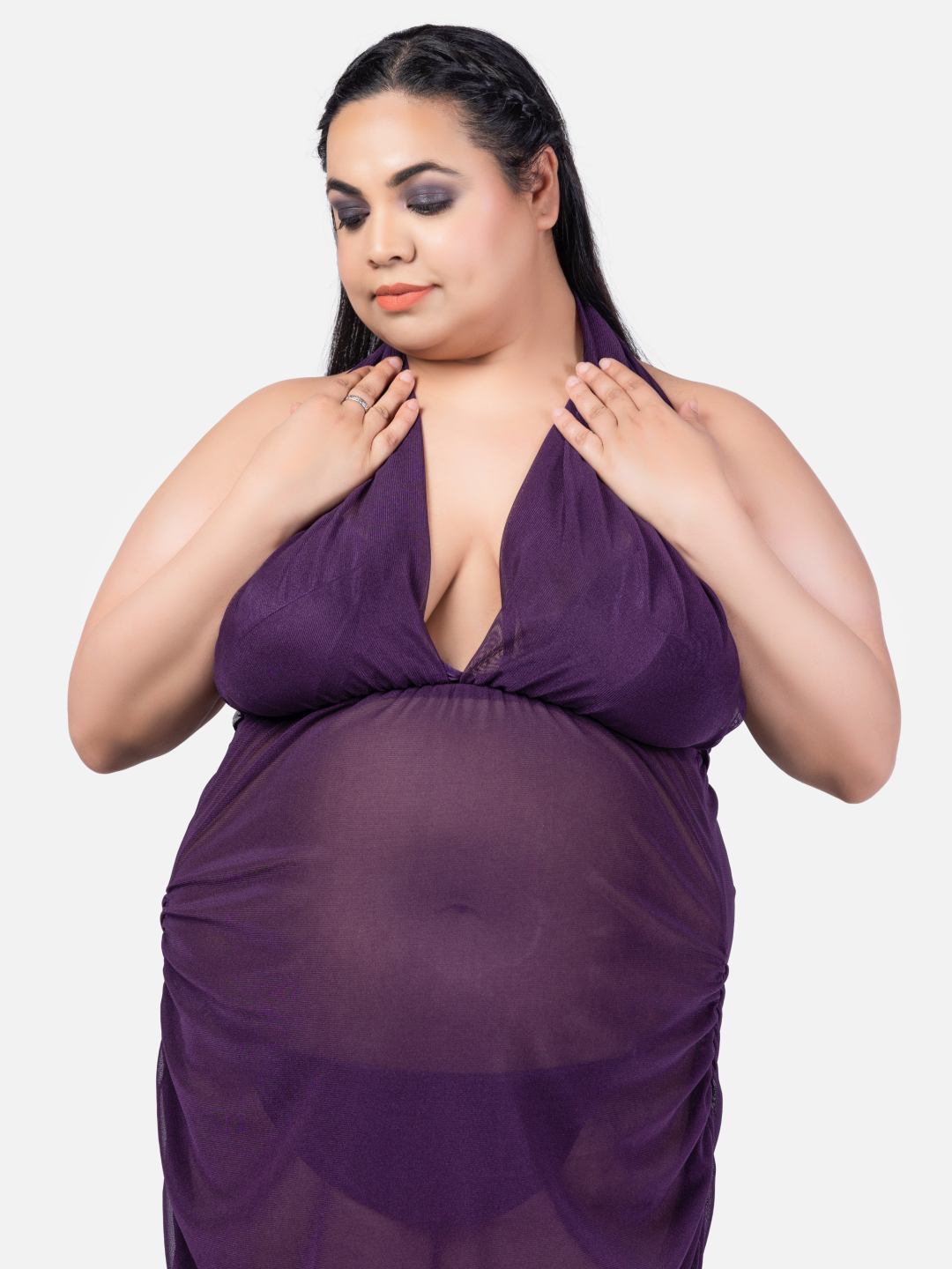 sexy-babydoll-honeymoon-black-transparent-net-night-dress-for-women-k1j - | Buy Online from Klamotten