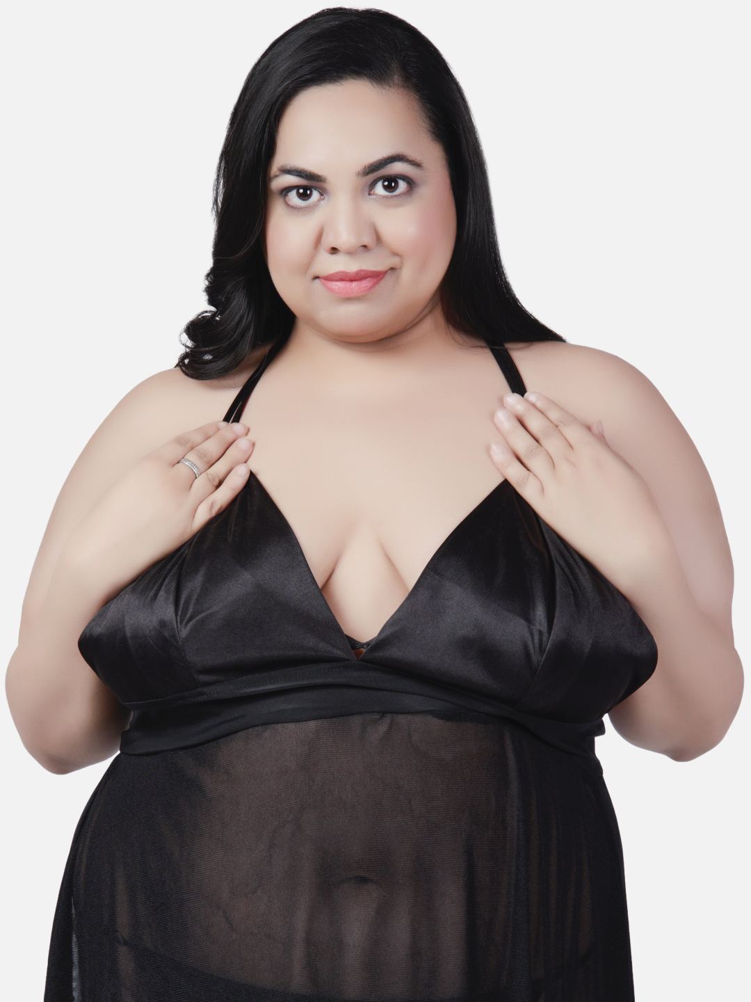 sexy-babydoll-honeymoon-black-night-dress-for-women-k13k - | Buy Online from Klamotten