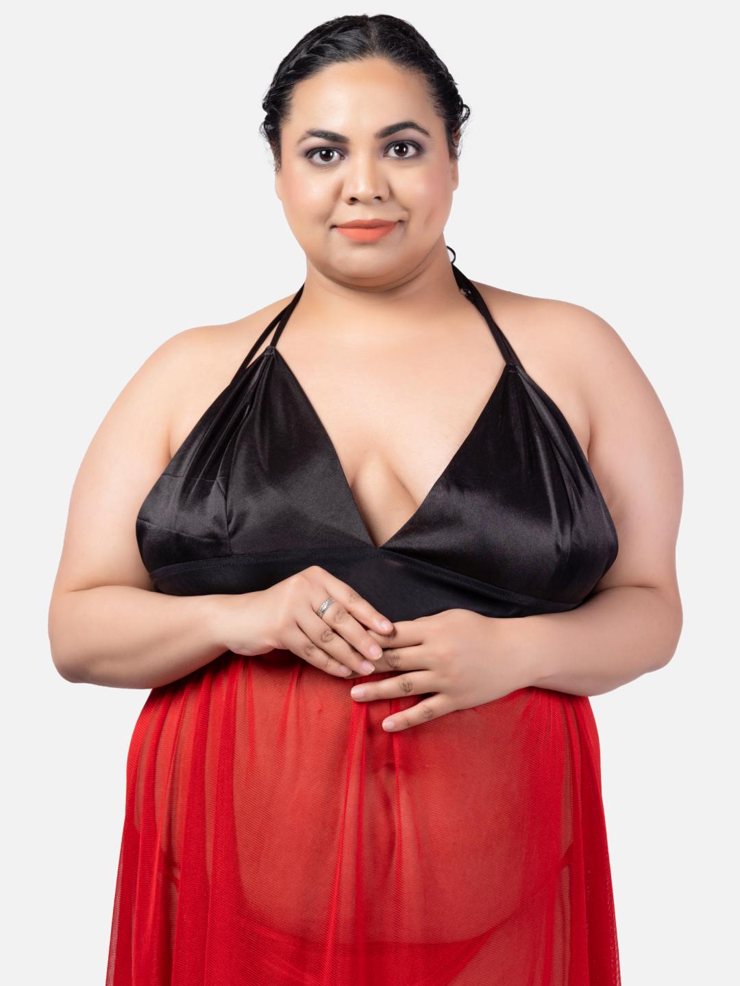 sexy-babydoll-honeymoon-red-night-dress-for-women-k13rd - | Buy Online from Klamotten