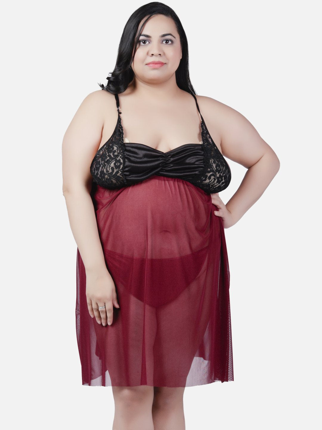 plus-size-sexy-babydoll-honeymoon-black-night-dress-for-women-k1kw - | Buy Online from Klamotten