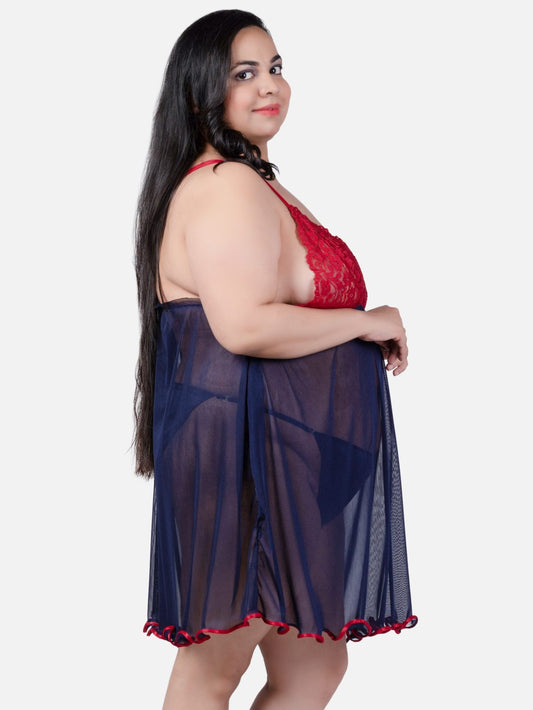 plus size sexy babydoll honeymoon black night dress for women K4Kmn