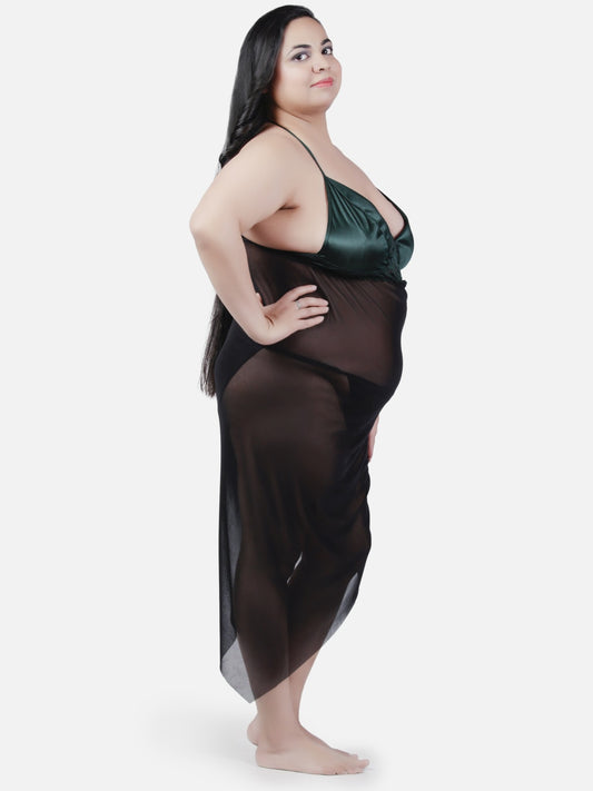 plus size sexy babydoll honeymoon black night dress for women K5Gbk