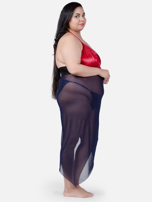 Plus Size Sexy Babydoll Honeymoon Red Night Dress for Women K5KMN