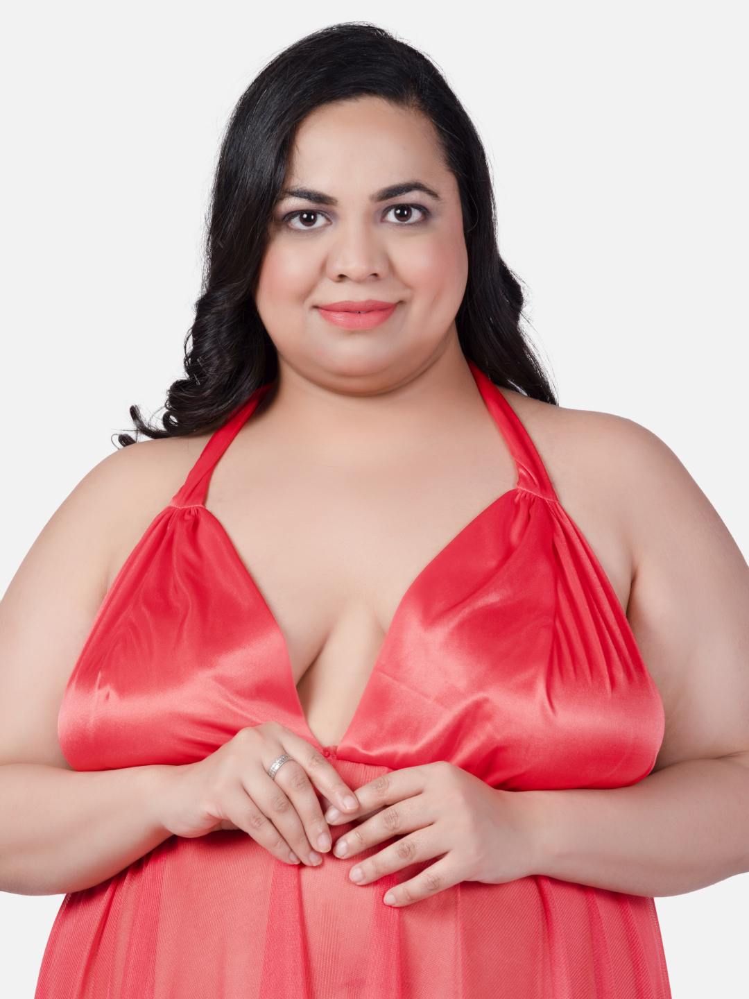 Plus Size Sexy Plus Size Babydoll Honeymoon Peach Night Dress for Women K6HH - | Buy Online from Klamotten