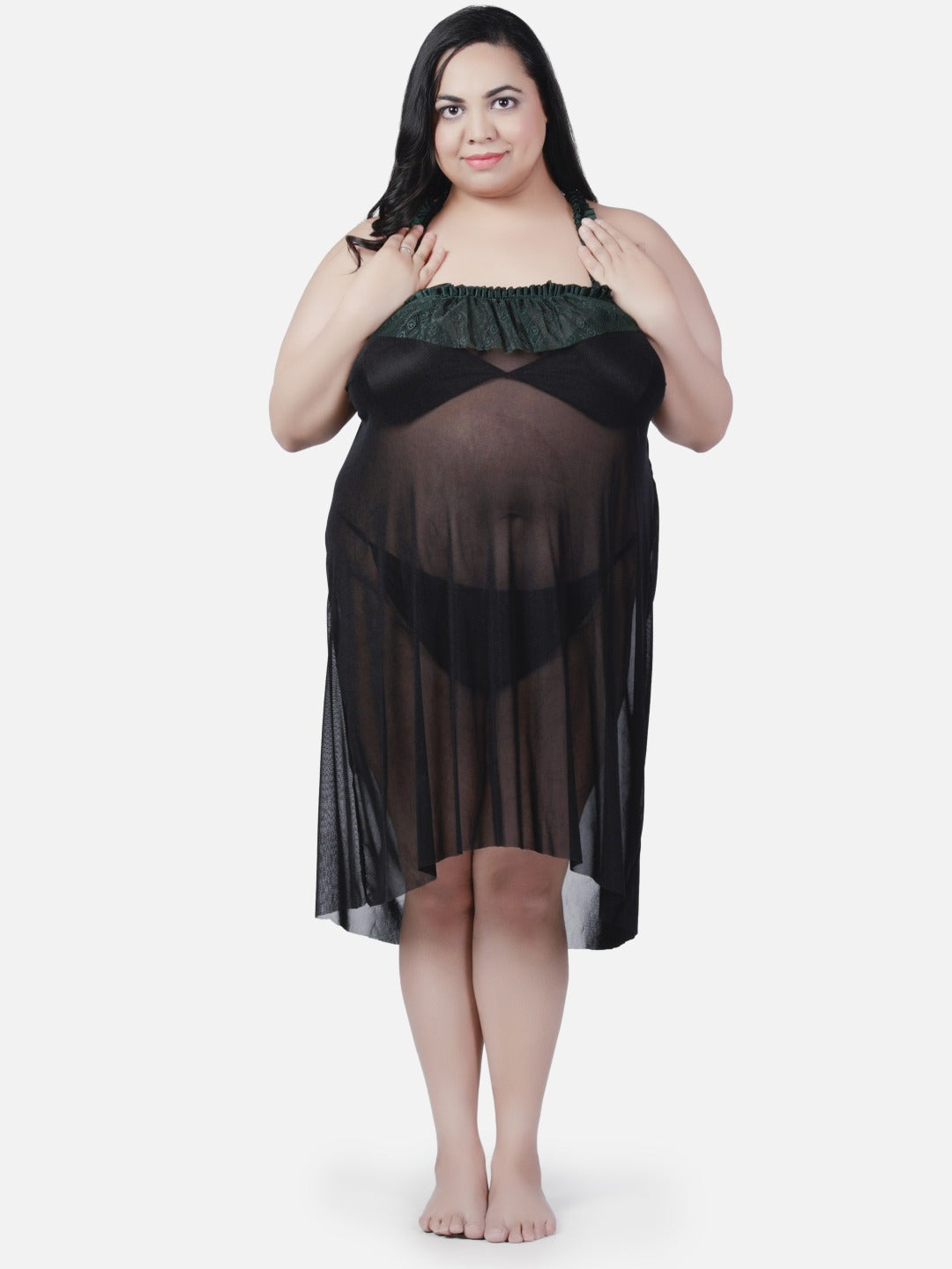 plus-size-sexy-babydoll-honeymoon-black-night-dress-for-women-k7gbk - | Buy Online from Klamotten