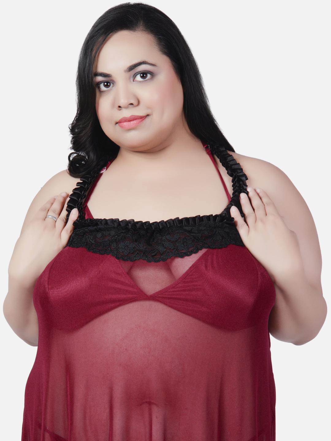plus size sexy babydoll honeymoon red night dress for women k7kw - | Buy Online from Klamotten