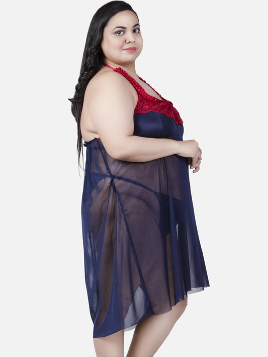 plus size sexy babydoll honeymoon red night dress for women k7mk