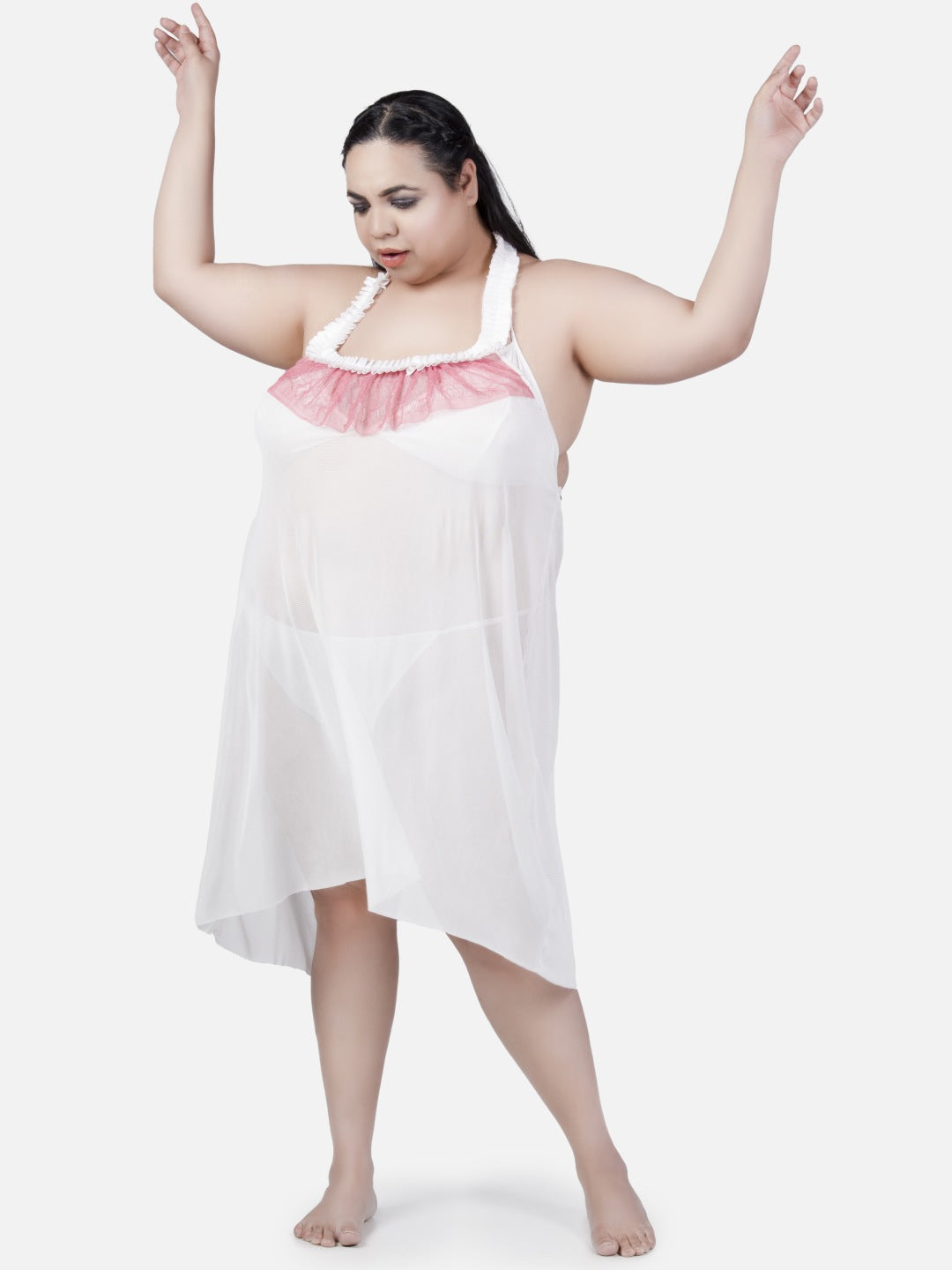 Plus Size Sexy Babydoll Honeymoon White Net Night Dress for Women K7RA - | Buy Online from Klamotten