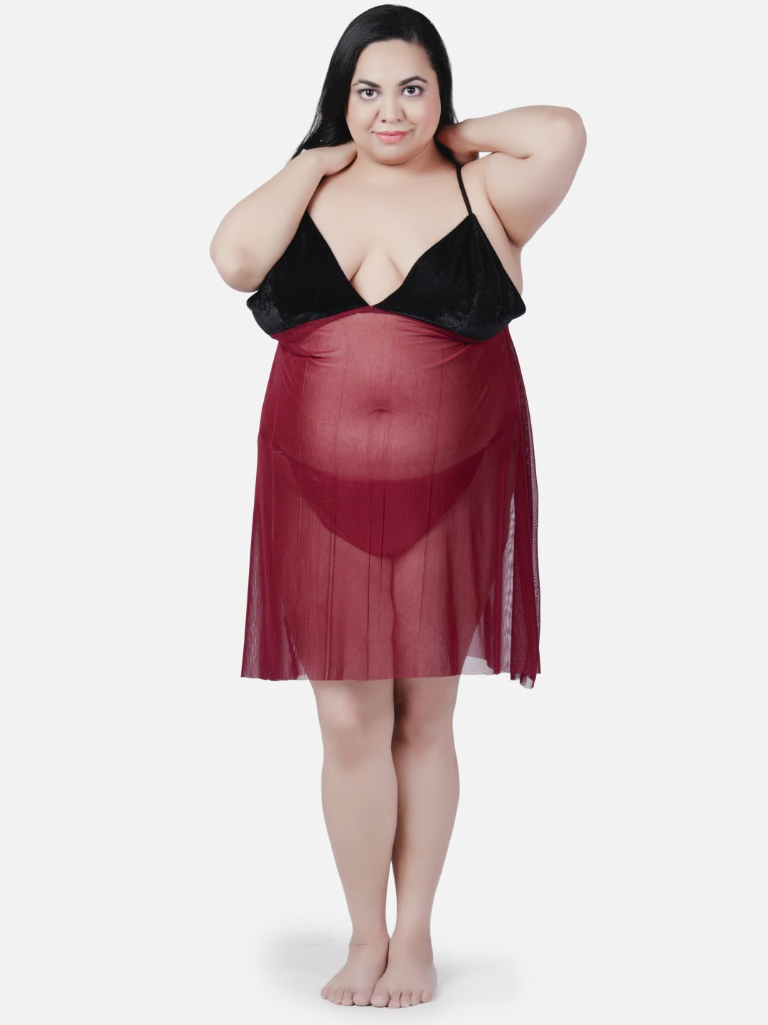 sexy-plus-size-babydoll-honeymoon-red-night-dress-for-women-k8kw-1 - | Buy Online from Klamotten