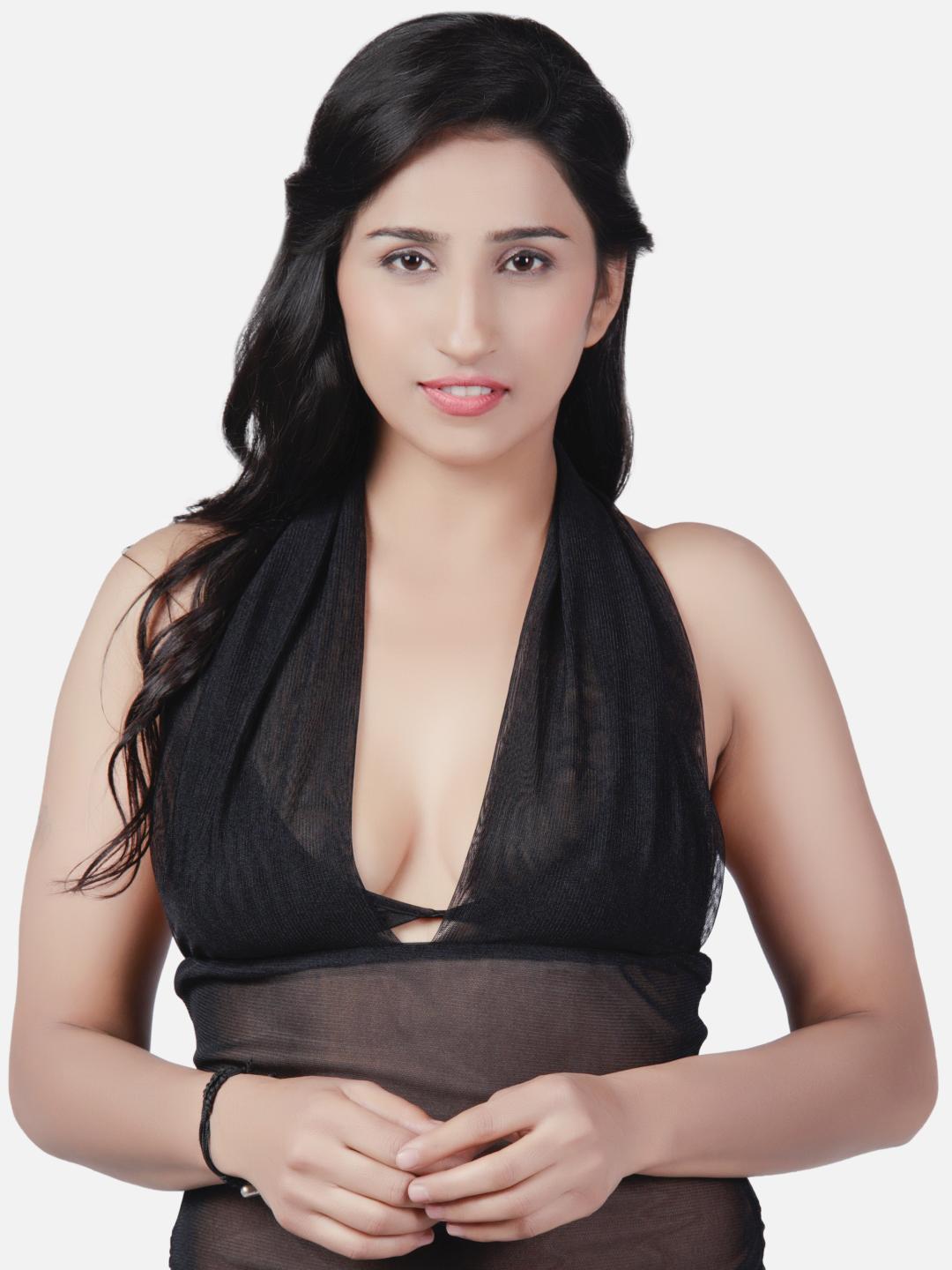 sexy-net-honeymoon-black-babydoll-bikini-night-dress-for-women-k12k - | Buy Online from Klamotten