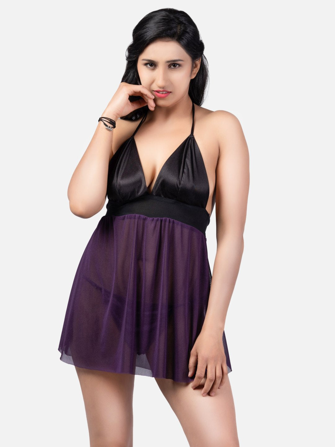 sexy-net-honeymoon-black-babydoll-bikini-night-dress-for-women-k13kj - | Buy Online from Klamotten