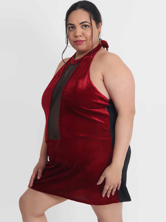 womens-plus-size-honeymoon-velvet-babydoll-dress-bb8m